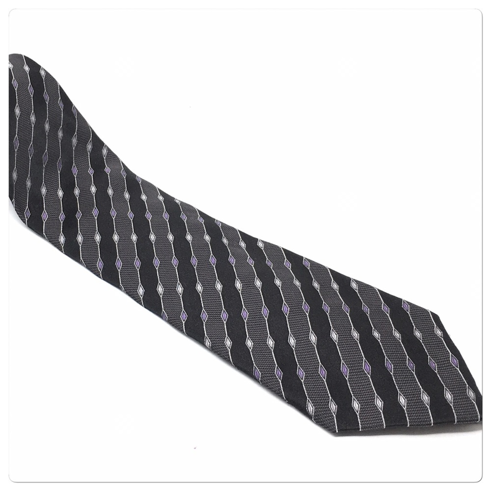 Calvin Klein Neck Tie Striped Design Black & Gray